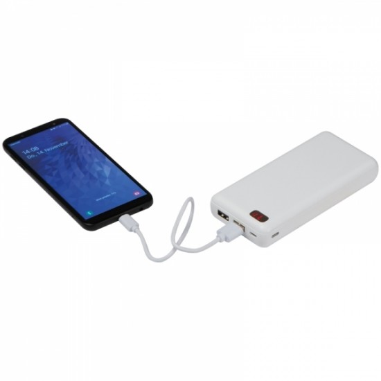 Повербанк з цифровим дисплеєм Easy Gifts 20000 mAh білий - 1498