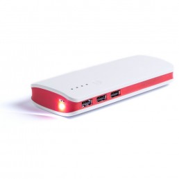 Повербанк Voyager 10000 mAh білий/червоний - V3856-05 Повербанк Voyager 10000 mAh білий/червоний - V3856-05